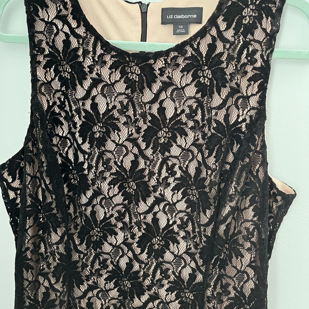 Liz Claiborne‎ dress black color lace size 16 - Picture 3 of 8